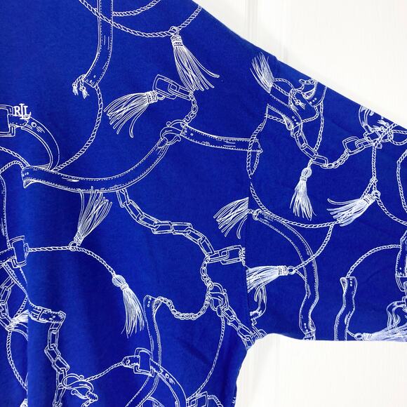 NWOT LAUREN RALPH LAUREN Hoodie Sweatshirt 2X Royal-Blue Equestrian-Horse LongSl - Picture 4 of 10